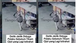 VIDEO: Detik-detik Pelaku Pembunuh Ojol di Kosambi Terekam CCTV Warga