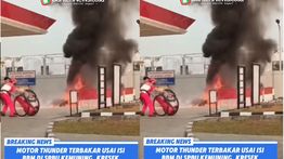 VIDEO: Motor Terbakar dalam Pom Bensin di Tangerang