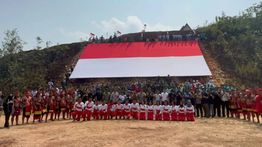 Bukti Nasionalisme, 3.000 Bendera Merah Putih Terbentang di Perbatasan RI-Malaysia