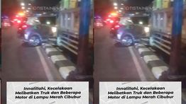 VIDEO: Truk Hantam Sejumlah Motor di Cibubur
