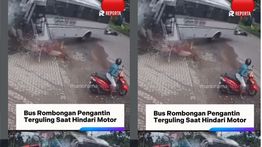 VIDEO: Ngeri! Bus Rombongan Pengantin Terguling, Korban Berjatuhan