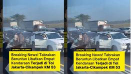 VIDEO: Tabrakan Beruntun di Tol Jakarta-Cikampek, 4 Mobil Hancur