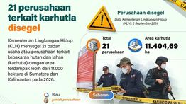 Infografik: KLH Segel 21 Perusahaan di Sumatera dan Kalimantan