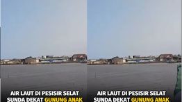 Beredar Video Air Laut Selat Sunda Dekat Gunung Anak Krakatau Tampak Surut