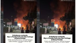 Kebakaran Hanguskan Bangunan Wyn&rsquo;s Penida Cafe, Kerugian Sampai Rp3 M