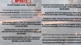 Dampak Erupsi Gunung Anak Krakatau, 7 Bandara di Wilayah Otban 1 Berhenti Operasional