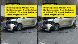 VIDEO: Daihatsu Xenia Hancur Parah Usai Hantam Kontainer di Cikampek