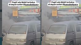 VIDEO: Mobil Terbakar di Beji Depok Pagi Hari
