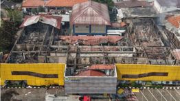 Lewat Drone, Ini Penampakan Sisa-Sisa Gedung BPN Ludes Terbakar Tadi Malam