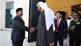 Menhan Prabowo Subianto melakukan kunjungan kerja ke Uni Emirat Arab (UEA) untuk menemui Presiden UEA Yang Mulia Sheikh Mohammed bin Zayed Al Nahyan atau MBZ.