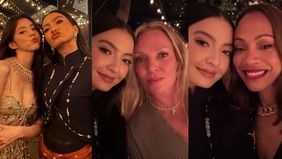 Raline Shah terlihat percaya diri saat pamer foto bareng Han So Hee dan aktris Amerika dan Australia.