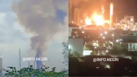Kilang Pertamina Indonesia (KPI) unit Balikpapan di Jalan Yos Sudarso terbakar pada Sabtu (25/5) dini hari.