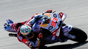 Marc Marquez gagal finis di sesi sprint race MotoGP Belanda. 