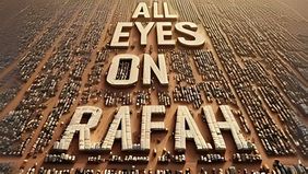 Sebuah gambar dengan tulisan "All Eyes on Rafah" telah menjadi viral di media sosial, khususnya Instagram, dengan lebih dari 45 juta unggahan.