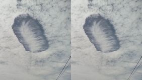 Fenomena alam yang tidak biasa terjadi di langit Jember pada pagi hari Selasa (4/6/2024). Munculnya awan berlubang di wilayah Kecamatan Kaliwates menggegerkan warga dan menjadi viral di media sosial.
