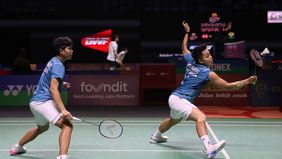 Pasangan ganda putri Indonesia Apriyani Rahayu/Siti Fadia Silva Ramdhanti, harus mengakui keunggulan pemain Malaysia, Tan/Thinaah, di 16 besar Indonesia Open 2024, Kamis (6/6). 