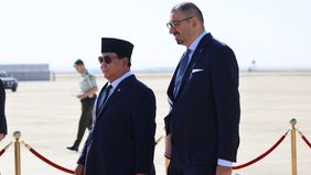 Menteri Pertahanan RI Prabowo Subianto tiba di Queen Alia International Airport (QAIA), Amman, Yordania, Senin (10/6). Kunjungan Menhan Prabowo ke Yordania ini dalam rangka mewakili Presiden RI Joko Widodo untuk menghadiri konferensi tingkat tinggi "
