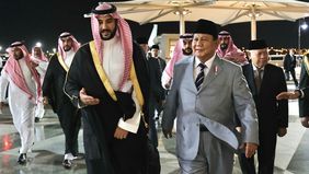Menteri Pertahanan RI Prabowo Subianto tiba di King Abdulaziz International Airport, Jeddah, Arab Saudi, Rabu, 12 Juni 2024 waktu setempat. Kehadiran Prabowo Subianto kali ini adalah dalam rangka kunjungan kerja.