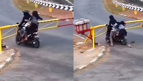 Insiden mengejutkan terjadi di kawasan Bendungan Waduk Sermo. Dua gadis yang diketahui ngebut menggunakan sepeda motor menabrak portal di area bendungan.