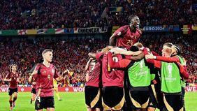 Timnas Belgia berhasil meraih kemenangan krusial di laga kedua Grup E Euro 2024 dengan menumbangkan Rumania 2-0 di Stadion RheinEnergie, Cologne, Minggu (23/6) dini hari WIB.