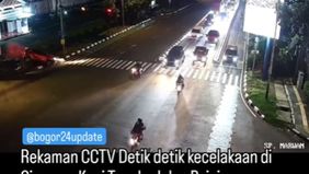 Video detik-detik CCTV Ayla tabrakan dengan Fortuner di Bogor.