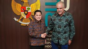 Menteri Badan Usaha Milik Negara (BUMN)  Erick Thohir bertemu dengan pendiri dan Managing Director InterGloble Aviation Limited atau IndiGo Rahul Bhatia.