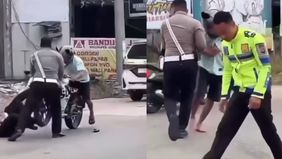 Polisi tersebut segera bangun dan menangkap pria tersebut.