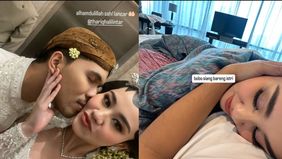 Thariq Halilintar pamer potret tidur siang bareng Aaliyah pasca sah menjadi suami istri.