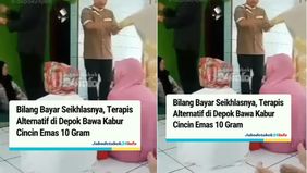 Para ibu-ibu mendengarkan pria tersebut memberikan wejangan.