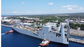 Kapal angkut Amerika Serikat, MV Cape Hudson, tiba di Banyuwangi, Jawa Timur, pada hari Senin, 12 Agustus 2024