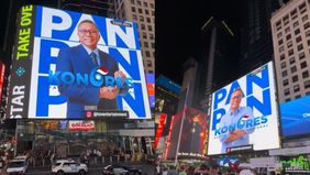 Billboard Kongres Partai Amanat Nasional (PAN) muncul di Times Square, New York, mengundang antusiasme netizen dan anggota partai.