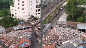 Sampah menggunung di beberapa sudut kota Depok.