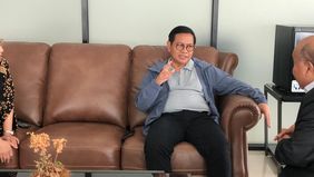 Menteri Sekretaris Kabinet, Pramono Anung, mengunjungi kantor Nusantara TV sekaligus berbagi visi sebagai calon Gubernur Jakarta.