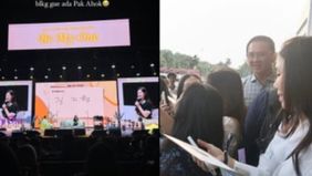 Ahok keciduk asik nonton Fanmeeting Kim Ji Won di Jakarta bersama sang istri.