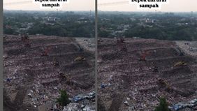 Nampak sampah sampai berbentuk gunung.