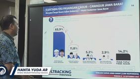 Poltracking Indonesia merilis hasil survei terbaru terkait Pilkada Jabar 2024 