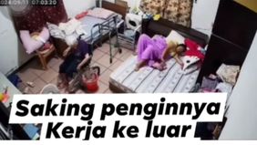 Sebuah video yang diunggah di akun Instagram yunirahayu119 memperlihatkan momen yang menggugah emosi, di mana seorang Tenaga Kerja Wanita (TKW) asal Indonesia terbaring di atas kasur, berjuang melahirkan tanpa bantuan medis.