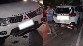 Sebuah mobil Pajero dan Toyota Rush terlibat kecelakaan di Jalan Tubagus Angke, Selasa 8 Oktober 2024 pukul 21.00 WIB