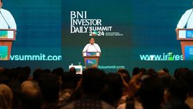 Menteri Pertahanan sekaligus Presiden terpilih Prabowo Subianto menjadi pembicara BNI Investor Daily Summit 2024.
