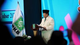 Presiden RI terpilih Prabowo Subianto menghadiri acara 'Forum Legislator PKB' yang digelar di Grand Sahid Jaya, Jakarta, Kamis (10/10).