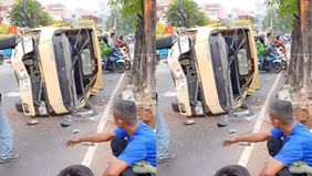 Truk engkel tabrak gardu listrik di Jalan Raden Inten, Jakarta Timur, sebabkan kemacetan dan kerusakan parah.