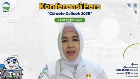 Kepala Badan Meteorologi Klimatologi dan Geofisika Dwikorita Karnawati, menyampaikan prediksi iklim yang kemungkinan terjadi di Indonesia pada tahun 2025.