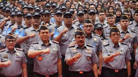 Kementerian Imigrasi dan Pemasyarakatan (Kementerian Imipas) menetapkan 146 orang petugas imigrasi dari seluruh Indonesia sebagai Petugas Imigrasi Pembina Desa (Pimpasa) dalam Apel Besar Pengukuhan Petugas Imigrasi Pembina Desa, Senin, 4 November 202