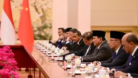 Presiden RI Prabowo Subianto dan Presiden Tiongkok Xi Jinping menyaksikan penandatanganan MoU kerjasama sektor beragam antara kedua negara di Beijing.
