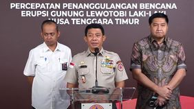 Kepala BNPB, Suharyanto mengungkap arahan dari Wakil Presiden RI Gibran Rakabuming Raka saat dilakukan rapat mengenai penanggulangan bencana erupsi Gunung Lewotobi Laki-Laki, NTT di Kantor BNPB, Jakarta, Selasa, 12 November 2024 siang.