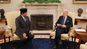 Presiden RI Prabowo Subianto bertemu dengan Presiden Amerika Serikat Joe Biden di The White House, Pennyslyvania, Washington DC, Amerika Serikat, Selasa, 12 November 2024 sore waktu setempat.