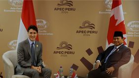 ada hari Jumat, 15 November 2024, Presiden Indonesia Prabowo Subianto bertemu dengan Perdana Menteri Kanada Justin Trudeau di ruang Sala Maranga, Loma Convention Center (LCC), Lima, Peru.