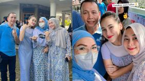 Ayu Ting Ting dan keluarganya terlihat merayakan Pilkada 2024, dengan datang ke TPS dan menggunakan hak suaranya.