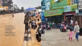 Penduduk yang tinggal di Gang Silian, Kelurahan Amplas, Kecamatan Medan Amplas, Kota Medan, Sumatera Utara, dikejutkan oleh banjir yang melanda kawasan mereka pada Rabu, 27 November 2024 pagi.