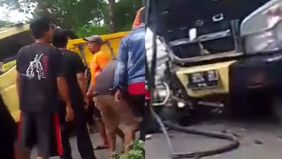 Sebuah wanita meninggal setelah ditabrak truk dengan rem blong di Jalan Raya Desa Beluk, Kecamatan Belik.